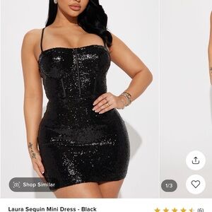 Black sequin mini dress #partydress #goingout